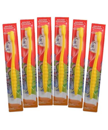 Kids Toothbrush, 6-Pack Colgate Bunny Toothbrushes for Children, Sensitive Extra Soft Bristle Cavity and Gum Protection Junior Brush