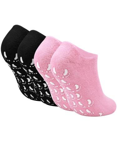 Moisturising Socks 2 Pairs Silicone Moisturizing Socks Anti Slip Aloe Socks for Dry Cracked Feet Women for Moisturising Dry Feet Cotton Gel Toe Moisturizing Spa Silicone Socks