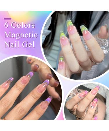 MEET ACROSS Glass Cat Eye Gel Polish Set - Colorful Magnetic UV Nail Polish for DIY Manicure | Soak Off Transparent Gel Kit - Buy Online on GoSupps.com