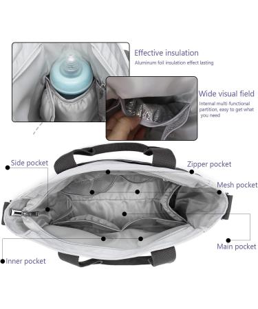ROYAL FAIR Nappy Changing Bag for Mom and Dad - Portable Messenger Tote with Pram Clips - Grey Small - Buy Online on GoSupps.com