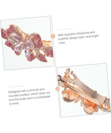 Ipetboom Rhinestone Hair Clip Rhinestone Hair Barrette Sparkly Hair Clips Spring Hair Clips Spring Barrette Butterfly Hair Barrettes Hair Clip for Wedding Headgear Bride Vintage Metal - Buy Online on GoSupps.com