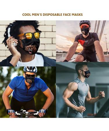 100Pcs Men's Bear Head Printed Disposable Face Masks - Animal Print Safety Masks for Men | 3 Ply Black Design - Buy Online on GoSupps.com