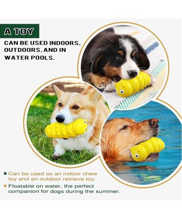 clover Indestructible Dog Toys Dog Chew Toys for Aggressive Chewers Strong Squeaky Interactive Toys for Medium/Large Dogs (Yellow) - Buy Online on GoSupps.com