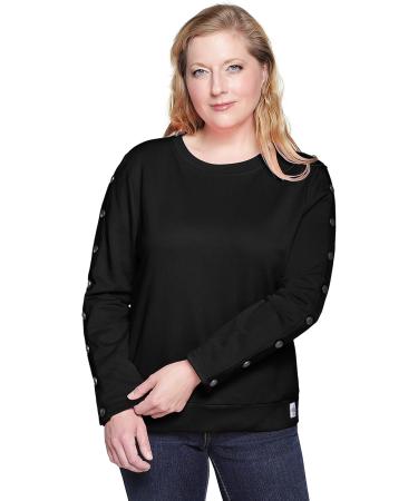 Shop Long Sleeve Dialysis Shirts for Women - Easy Arm Port Access | Perfect Gift for Dialysis Patients - Black & Royal Blue (M-XL - Buy Online on GoSupps.com