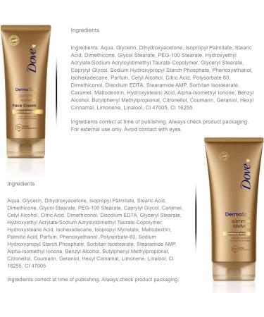 Dove Unilever DermaSpa Body Lotion Summer Revived Self-Tanning Medium to Dark 200ml with Dove Derma Spa Face Cream 75ml 2 Piece Set - Buy Online on GoSupps.com