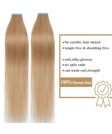 100% Remy Human Hair Tape-In Extensions - Medium Blonde #24 (40 Pieces + 10 Free Tapes) - Real Hair for Seamless Volume - Buy Online on GoSupps.com