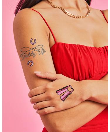 XO Fetti Last Rodeo Bachelorette Temporary Tattoos - 48 Glitter Styles | Cowgirl Bach Party Decor & Supplies - Buy Online on GoSupps.com