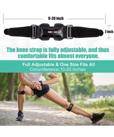 NEENCA 2 Pack Patella Knee Strap with Premium Leather and Gel Pad - Knee Support for Hiking, Basketball, Running - AC-57 (Pair) - Buy Online on GoSupps.com