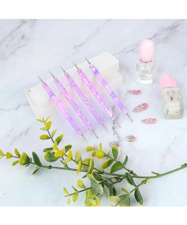 5Pcs Nail Dotting Pen Nail Art Tools Dotting Painting Pen Polish Carving Tool 2 Way Nail Design Dotting Tool for Gel Polish Decoration Purple - Buy Online on GoSupps.com