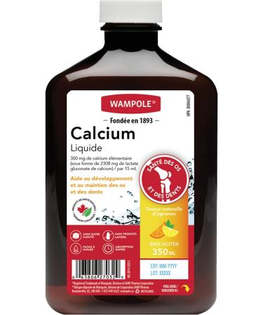 Wampole Calcium Liquid Helps Develop and Maintain Bones & Teeth 350 ml - Buy Online on GoSupps.com