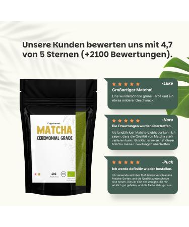  Cupplement Cupplement - Ceremonial grade matcha 40g - Organic - Green tea powder of the highest quality - Buy Online on GoSupps.com