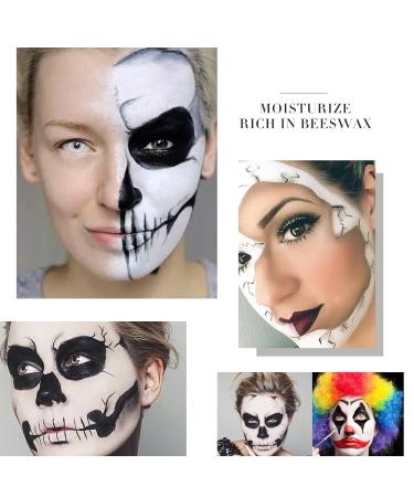 Clown White Face Paint Makeup Kit - Professional 100g Foundation Cream for Halloween & Special Effects - Includes Brush & Sponge - Buy Online on GoSupps.com