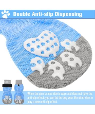 Buy Pupeck Double-Sided Anti-Slip Dog Socks with Adjustable Straps | 2 Pairs of Indoor Dog Shoes for Paw Protection | Traction Control for Hardwood Floors - Blue - Buy Online on GoSupps.com