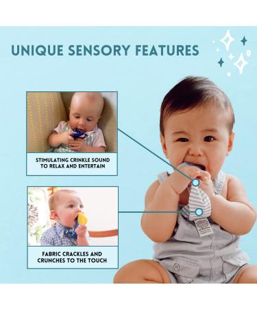 Tasty Tie Teething Tie: 3-in-1 Clip-on Baby Tie - Crinkle Toy & Silicone Teether | Gator Style | Unique Baby Boy Gift - Buy Online on GoSupps.com