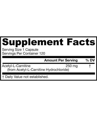 Jarrow Formulas Acetyl L-Carnitine 250 mg - 120 Veggie Caps for Energy & Focus - Buy Online on GoSupps.com