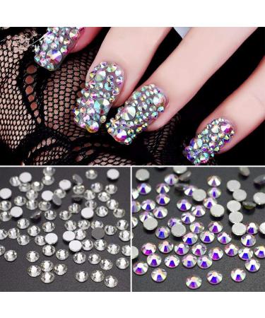 1500 Self-Adhesive Rhinestones - 6 Sizes for Nail Art DIY and Clothing | Includes Tweezers & Picking Pen - Buy Online on GoSupps.com