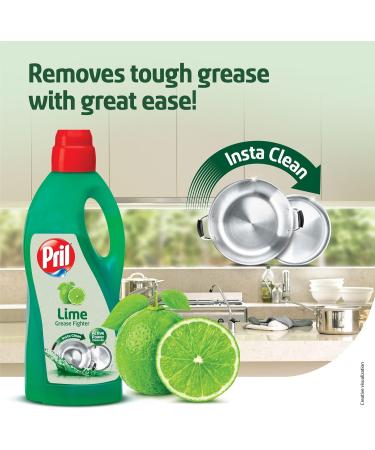Pril Grease Fighter Liquid Dishwash Gel 3L - Lime Fresh Active Power Formula No Residue | Best International Shipping - Buy Online on GoSupps.com