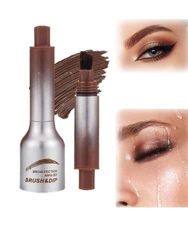 Fablefemme Instant Brow Brush Instant Brow Brush Wild Eyebrow Brush Eyebrow Pencil with A Micro-Fork Tip Applicator Smudge-Proof Liquid Eyebrow Pencil Lasts All Day Easy to Use (#04)