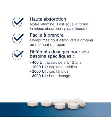 Metagenics Vitamine D3 400 UI Junior (3 12 Ans) - Dose Quotidienne 10 g - Soutien Immunitaire & Croissance Osseuse - V g tarien - 120 Comprim s M cher Go t Citron Vert - 4 Mois - Buy Online on GoSupps.com