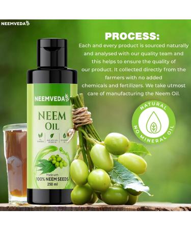 Neemveda Virgin Neem Oil Cold Pressed Pure Natural Unrefined Vegan - for Hair Skin Nail Scalp Body Multi-Use Oil for Garden - Plants - Home & More 250 ml - Buy Online on GoSupps.com