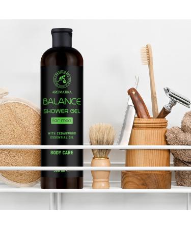 Shower Gel Balance 500ml - Shower Gel for Men with Cedarwood Essential Oil - Body Care - Cleansing and Care - Coniferous Fragrance - Masculine Aroma - Body Wash for Him - Buy Online on GoSupps.com