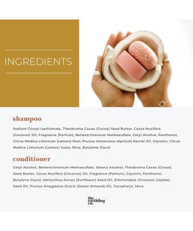 Earthling Co. Citrus Sun Bar Shampoo & Conditioner Set - Plant-Based, No Parabens, Sulfates, Silicones - Eco-Friendly Bars for All Hair Types - Buy Online on GoSupps.com