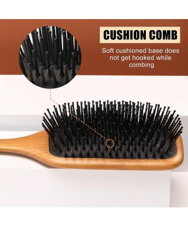 olelo Natural Wooden Paddle Hair Brush - Eco-Friendly Beech Scalp Massage Brush for Thick, Curly, Thin, Long, Short, Wet or Dry Hair - Square Black - Women, Men, Kids - 1 Count - Buy Online on GoSupps.com