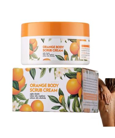 XUSHAOLUN Orange exfoliating face and body scrub gentle scrub enriched with vitamin C deeply cleanses and moisturizes leaving skin smoother and softer orange exfoliating body cream. (1 piece)