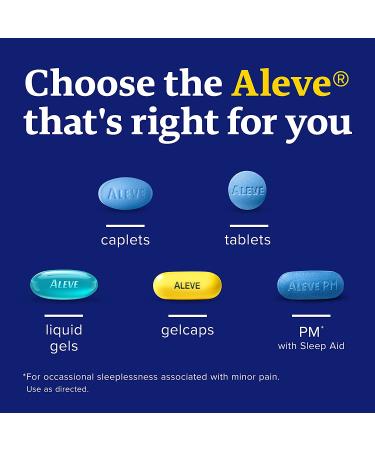Aleve Pain Relief & Nighttime Sleep Aid Naproxen Sodium Caplets - 120 Count - Buy Online on GoSupps.com
