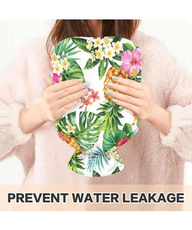 Naanle Palm Leaf Flowers Pineapple Water Bottle - 1L Transparent Hot Water Bottle for Pain Relief & Heat Therapy - Buy Online on GoSupps.com