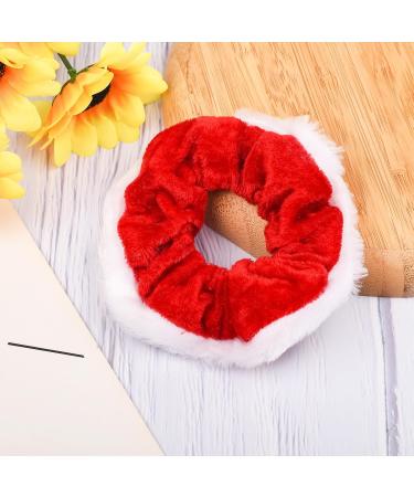 AOVNA 6 Pieces Christmas Hair Scrunchies Red Velvet Scrunchies with White Faux Fur Edge Elastic Hair Scrunchies Classic Christmas Hair Scrunchies - Buy Online on GoSupps.com