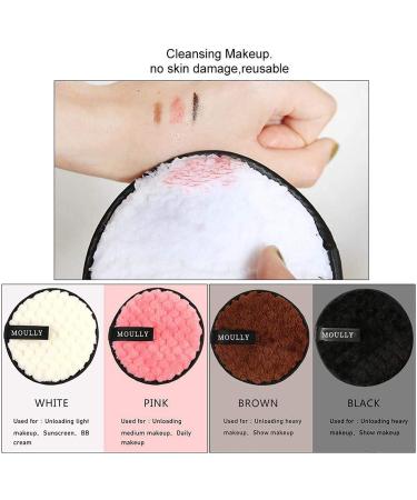 Moully 4PC Washable Slimming Makeup Remover Pads | Reusable Cotton Cleaning Towels | Eco-Friendly Microfiber with Laundry Bag - Buy Online on GoSupps.com