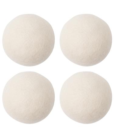 Wool Dryer Balls Natural Fabric Softener 100% Organic Premium XL New Zealand Wool Reusable Reduces Clothing Wrinkles and Baby Safe Saving Energy & Time (4 Count (Pack of 1))
