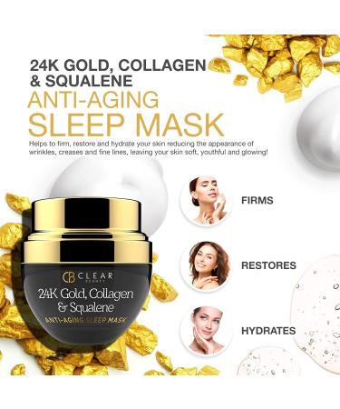Clear Beauty 24K Gold Collagen & Squalene Daily Face Moisturizer - Hydrating, Firming & Brightening Anti-Aging Cream - Buy Online on GoSupps.com