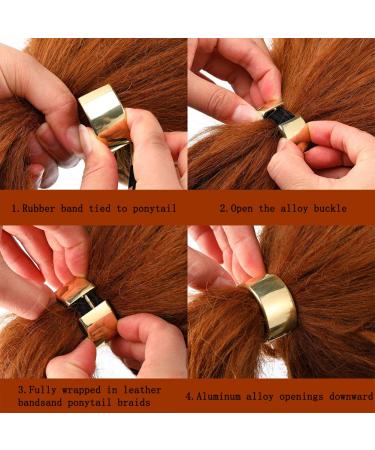 Sunak Metal Hair Cuff Ponytail Holder - Elastic Hair Tie Jewelry Clip for Women & Girls - 4-Piece Set - Buy Online on GoSupps.com