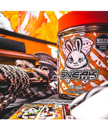 SNEAK Yuzu & Mandarin In-Game Focus Boost Energy Drink | Zero Sugar, Low-Calorie, Vegan | 40 Servings - 400g - Buy Online on GoSupps.com