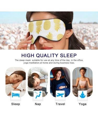 Gold White Pineapple Sleep Mask | Adjustable Night Eye Shade for Men and Women - Buy Online on GoSupps.com