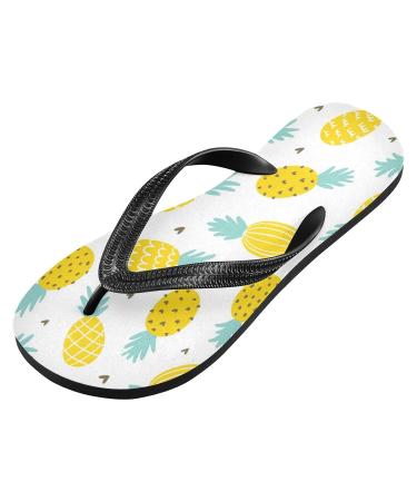 Buy Mnsruu Pineapple Heart Flip Flops | Multicolor Large Size for Home Hotel Spa & Travel - Stylish Comfort for Men & Women - Buy Online on GoSupps.com