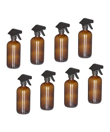 Relaxdays glass spray bottle brown pack of 8