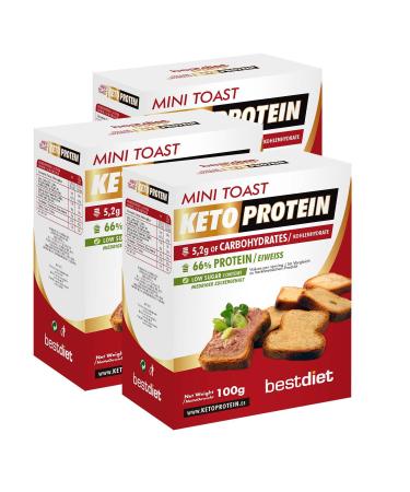 Keto Protein Bestdiet - Mini Toast - High Protein - Helps boost fat burning - (Pack 3 x 100g)