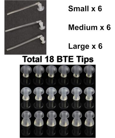 FCS Silicone Ear Tips for Hearing Aids - Replacement Domes with Tube & Elbow Connectors (6 Pcs/Size) - International Shipping Available - Buy Online on GoSupps.com