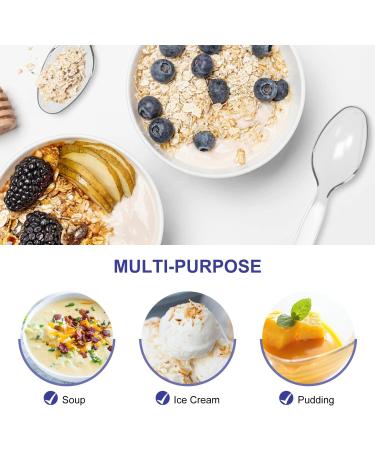 Clear Plastic Spoons Heavy Duty Disposable Cutlery for Party Supply Pack of 80 - Buy Online on GoSupps.com
