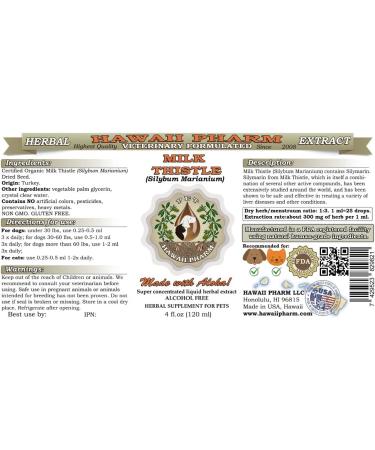 Organic Alcohol-Free Milk Thistle Liquid Extract for Pets - 2x4 oz - Veterinary Formula by HawaiiPharm - Buy Online on GoSupps.com