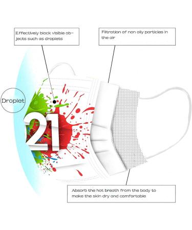 ZQP BEUU 10PCS 2021 Happy New Year Disposable_Face_Mack for Adults 3-ply Non-Woven Fabric with Elastic Earloops Fireworks Camouflage Face Bandanas for Women Men Face Balaclava - Buy Online on GoSupps.com