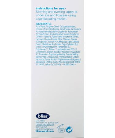 Bliss Triple Oxygen Instant Energizing Eye Gel 15ml | Revitalize Eyes | International Shipping Available - Buy Online on GoSupps.com