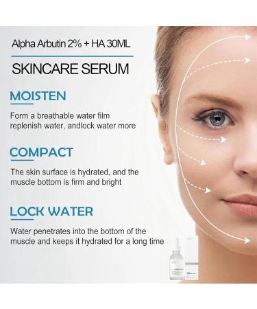 Alpha Arbutin 2% + Hyaluronic Acid Alpha Arbutin Serum Face Serum for Women Hyaluronic Acid Serum for Face Anti Aging Serum for Face Brightening Serum Moisturiser Face Hydrating Serum Minimises Pore - Buy Online on GoSupps.com