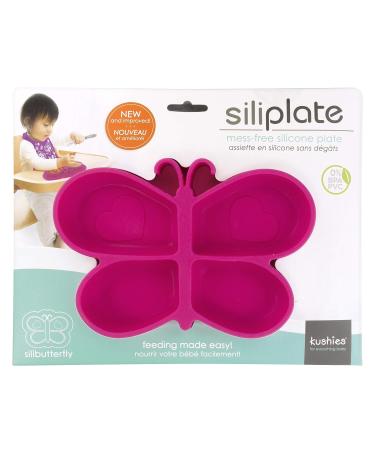 Kushies Siliplate Silicone Suction Plate for Toddlers - Pink Butterfly (Candy) | BPA, PVC & Phthalate Free | Non-Slip Feeding Dish | Dishwasher, Microwave & Oven Safe - Buy Online on GoSupps.com
