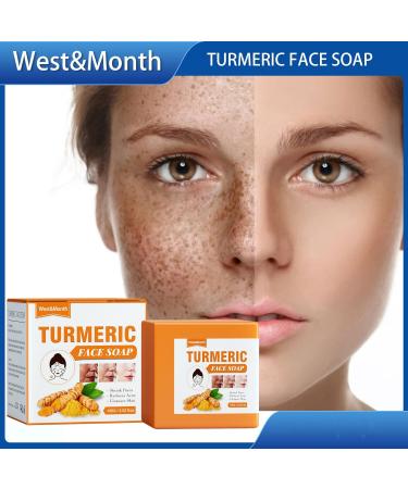 Turmeric Soap Anti-Dark Spot Turmeric Face Soap Kojic Turmeric Soap Kojic Acid Lightening Soap Solid Face Soap Bar For Face Pimples And Black Spots (1PC) - Buy Online on GoSupps.com