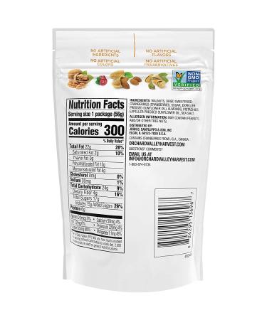Orchard Valley Harvest Omega-3 Mix - Walnuts, Cranberries, Almonds, Pistachios - 2 Ounce Bags, Gluten Free, Non-GMO, No Artificial Ingredients - Buy Online on GoSupps.com