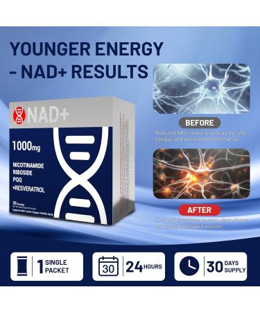 OailyMutra Premium NAD+ Liquid Supplement 1000mg Packets with Nicotinamide Riboside & Resveratrol for Cellular Energy DNA Repair Anti-Aging Support & Mental Clarity 30 Packs - Buy Online on GoSupps.com